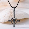 MEIDERBO Satan Baphomet Necklace 925 Sterling Silver Satanic Goat Head