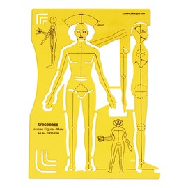 Traceease Male Human Figure Template Stencils Fashion Designer’s Drafting Tools, Male Human Figure Template