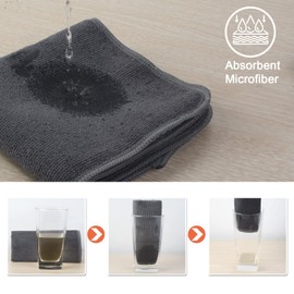 Vivote Microfibre Dish Towels with Poly Mesh Scouring Side for Cleaning Kitchen / Home / Bathroom, 30cm x 30cm