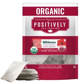 Organic Positively Tea Company, Hibiscus Herbal Tea Bags, 100 Count, Eco-Friendly Tea Bags, Non-GMO