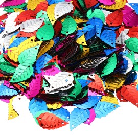 PATIKIL 30Gram Sequins for Crafts, 1Pack Colored Sequin and Spangles Craft Supplies for DIY Making Clothes Nails Greeting Card Scrapbook Decoration, Leaf Style