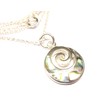 Sterling Silver Spiral Abalone Shell Pendant with 45cm Silver Chain