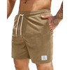 LVCBL Corduroy Men's Summer Shorts, Linen Lightweight Shorts with Pockets,