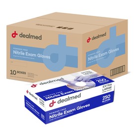 Dealmed Nitrile Medical Grade Exam Gloves, 3.0 mm, Latex Free, Disposable Gloves for Hospitals, Law Enforcement, First Response, Blue (Small, 3000 ct.)