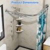 Adjustable L-Shaped Curved Stainless Steel Shower Rod Premium Rust-Resistant Curtain