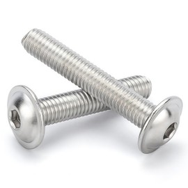 WZHUIDA M6 x 50 mm Screws, Stainless Steel Rounded Head Screws with Flange, Full Thread Hexalobular Flange Screws with Wrench, Pack of 20