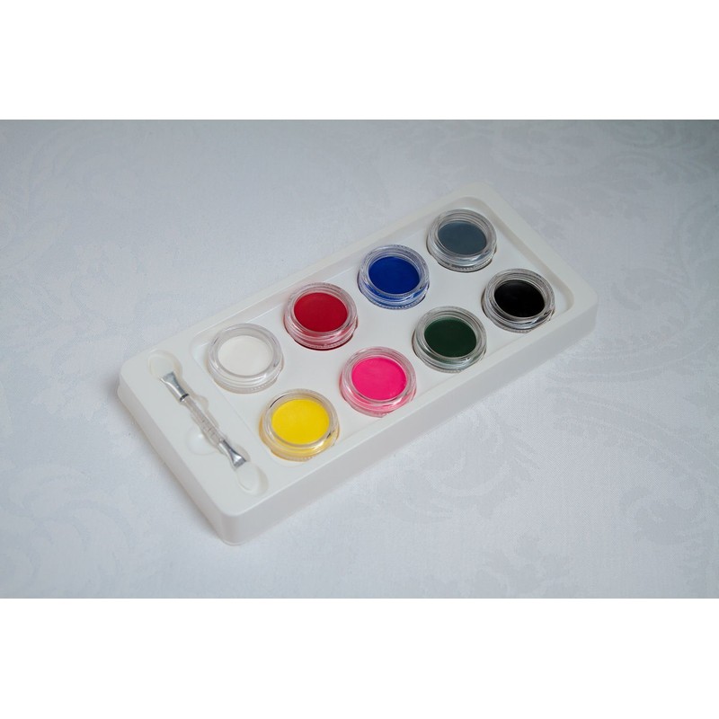KarnevalsTeufel Make-Up Palette in Theatre Quality Painting Box Aqua Tableau
