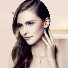 Uloveido Girls February Birthstone Jewellery Waterdrop Pear Shape Purple Crystal Stud Earrings for Women Birthday Gift-R815