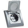 DELPHI Socket IP44 with Protection Lid Flush-Mounted Wet Room Rubber