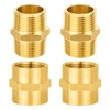 4PACK GUOFIS Brass Pipe Fitting,3/4" Male Adapter(2 Pack)+3/4" Female Adapter(2