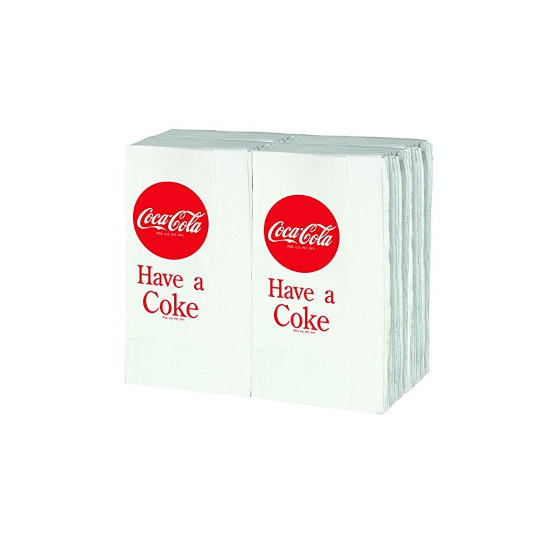 Tablecraft CC380 Coca-Cola Logo Printed Napkins (100 Pack), Red Paper