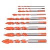 9Pcs Masonry Drill Bits Set Cemented Carbide Industrial Strength Carbide