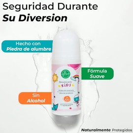 Desodorante Natural Kids 60 Ml Roll On, Infantil 100 Ingredientes Naturales, Producto Para Nios,Unisex, Libre de Aluminio, Proteccin Temprana Sin...  