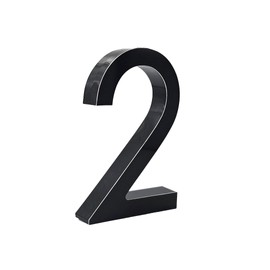 Números Residenciales 3D en color negro- Número para Casa 3D de aluminio negro - 20 cm de altura - 5 cm de volumen- Negro satinado - Números 3D negros (2)