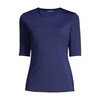 Lands' End Womens Elbow Sleeve Crewneck Swim Tee Rash Guard