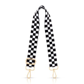 TANOSII Wide Purse Strap Adjustable Replacement Shoulder Crossbody Strap Handbag Strap Black White Grid