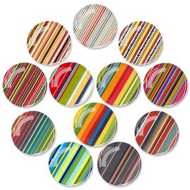 12Pcs Glass Fridge Decorative Magnets - Colorful Lines Refrigerator Glass Magnets for Office Whiteboard and Household Cabinet Decoration, Strong Magnetic Power to Perfectly Hold Photos and Documents