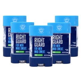 Right Guard, For Men Who Sweat, Odor Defense, Anti-Perspirant Deodorant Clear Gel, Fresh 3 oz (Pack of 5)