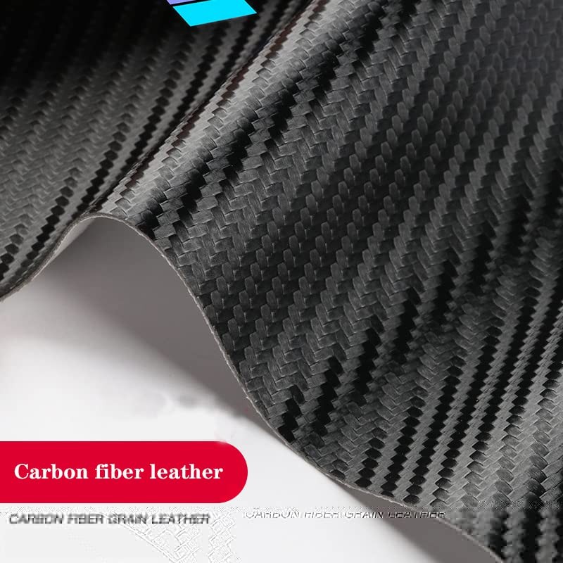 MAXDOOL 4Pcs Door Sill Protector Reflective 4D Carbon Fiber Leather
