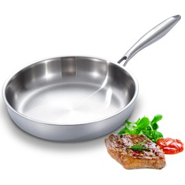 DELARLO Whole body Tri-Ply Stainless Steel 9inch Frying Pan, Oven safe induction skillet,pots and pans set,Suitable for All Stove (Detachable Handle)