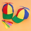 2PCS Rainbow Hat Costume Nerd Crazy Hats Adjustable Hat Funny