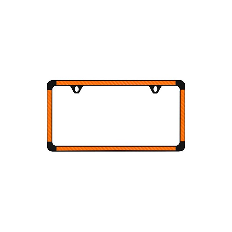 Orange Simulated Carbon Fiber On Black Powder Coated Thin Rim