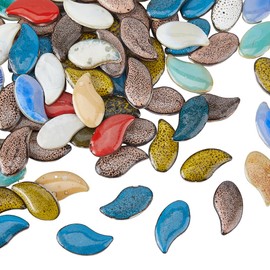 SUPERFINDINGS 1.1 lb/Over 75 Pieces Mosaic Stones for Crafts in Petal Shape DIY Creative Ceramic Mosaic Tiles for Flower Pots, Vases, Cups, Mosaic Accessories, Art, Home Decoration