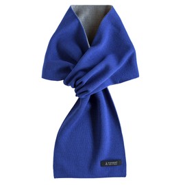 [TAVARAT] 3-second scarf Mens short scarf compact size autumn spring acrylic nylon wool soft touch (blue-gray)