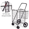 S AFSTAR Folding Shopping Cart, Metal Grocery Cart w/Extra Basket