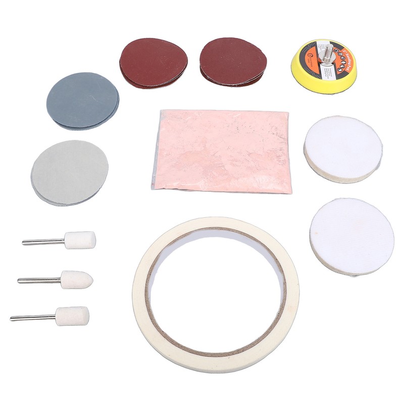 20 Pieces Watch Glass Polishing Kit Buffing Powder Felt Pad
