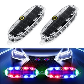 Wireless Solar Strobe Lights - Red, Blue, Green Emergency Warning and Anti-Collision Flashing Light for Car, Truck, Motorcycle, Bike - Ensure Night Safety Driving