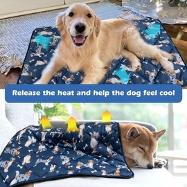 Dog Cooling Mat, Premium Lightweight Pet Cooling Blanket Bed Cover for Dogs, Cat, Puppies | Ice Silk Cooling Pad for Dogs Furniture Protector | Machine Washable Pet Blanket, 28''x40''