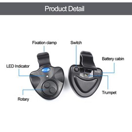 OFKPO Fishing Electronic Bite Alarm with LED Light Indicator, Easy to Attach