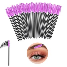 AIBAOBAO AIBAOBAO 100 PCS Purple Eyelash Brushes Spoolies, Eyelash Extension Spoolie Brushes for Extensions, Women and Girls Eye Brow Spoolie Castor Oil Brush Mascara Wands Cosmetic Spoolies Makeup Tools, Gift