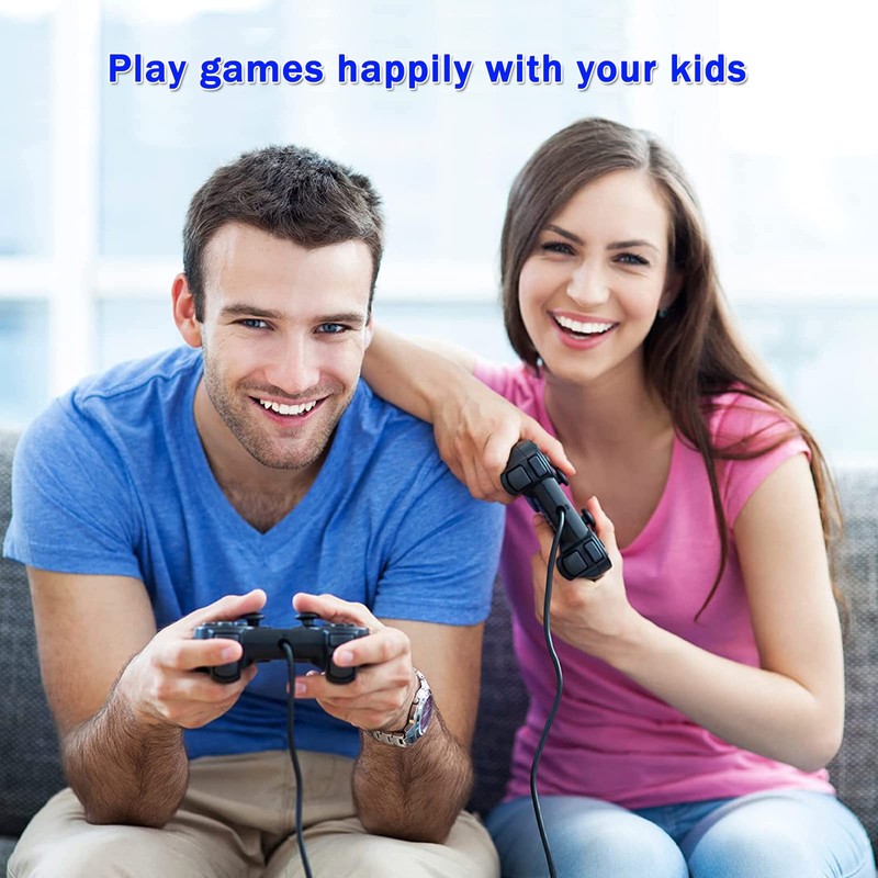 JINHOABF 2 Pack PS2 Wired Controller,Double Shock Gamepad Compatible with