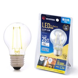 Iris Ohyama LDG2N-G-FC LED Bulb, Mini Ball Bulb, Base Diameter 1.0 inches (26 mm), 25 W, Daylight White, Compatible with Enclosed Fixtures