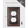 ZILLSEA 6-Pack Duplex Wall Plates, Aged Bronze Outlet Covers, Metal