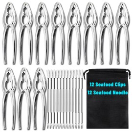 24 Pcs Crab Crackers and Tools, Heavy Duty Nut Crackers Seafood Tools for Crab Legs - Crab Nut Lobster Crackers Opener Cracker Tools for Kitchen Kits, Nut Cracker Set