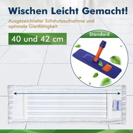 Okaei Pack of 2 Mop Cover (40 cm) – Premium Floor Mop Cover Made of 100% Microfibre – Cover Ideal for Thorough Cleaning of Smooth and Lightly Uneven Floors – Microfibre Mop Cover, Grey