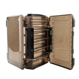 OriGlam Double Sided Fishing Lure Box Tackle Box with Handheld, 10 Compartments Fishing Bait Storage Box Container, Fishing Tackle Accessory Case (20x17x4.5cm)