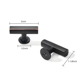 Khtumeware 10 Pack 2 Inch Oil Rubbed Bronze Cabinet Knobs for Kitchen Dresser Drawers - Solid Venetian Bronze Zinc Hardware