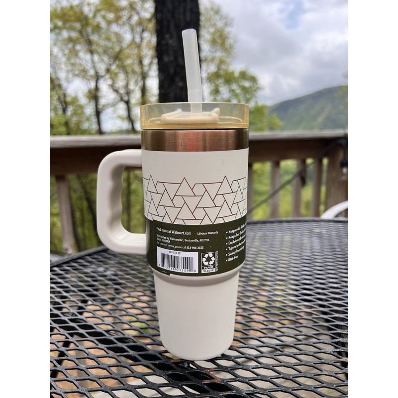 Ozark Trail 18 oz Insulated Stainless Steel Tumbler With Handle,Beige