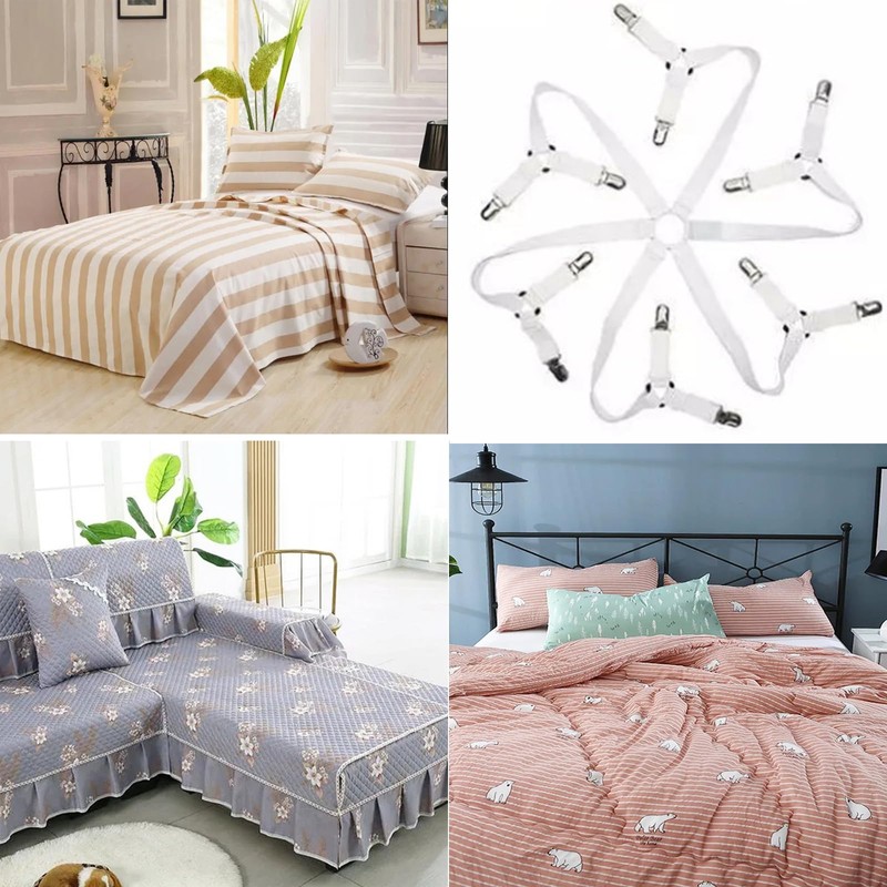 Floatdream 6 Sides Bed Sheet Tensioner, Elastic, Adjustable Elastic Bed