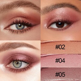 Apooliy 3pcs Creme Lidschatten Sticks,Hochpigment Schimmer Lidschatten Crayon，Lange Abnutzung Lidschatten Stift,Augen Makeup Aufheller Stift,Wasserdicht