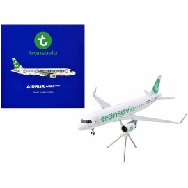 DCD Airbus A320neo Commercial Aircraft White Green Tail 'Transavia Airlines' Diecast Model Gemini 200 Series 1/200 Made Resin PC