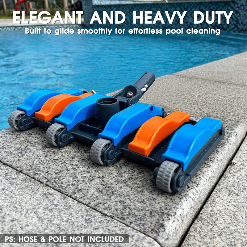 Commercial-Grade 4.4 LB Weighted Pool Vacuum Head with Swivel Handle,