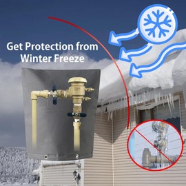 Urby 5 Layer Sprinkler Covers for Outside, Back Flow Covers for Winter Freeze and Intense Sun Protection, Outdoor Pipe Insulation Cover.[Granite Color] 24x30in