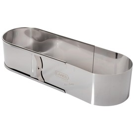 Lares Oval Baking Frame with Clamp – Stollen and Bread Mould – Made of Stainless Steel – Adjustable Length – Size: L: 27-40 W: 11 H: 7.5 cm – Made in Germany