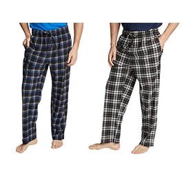 Nautica Men's Sueded Fleece Pajama Pants 2 Pack (XX-Large, BlackBlue-Plaid)
