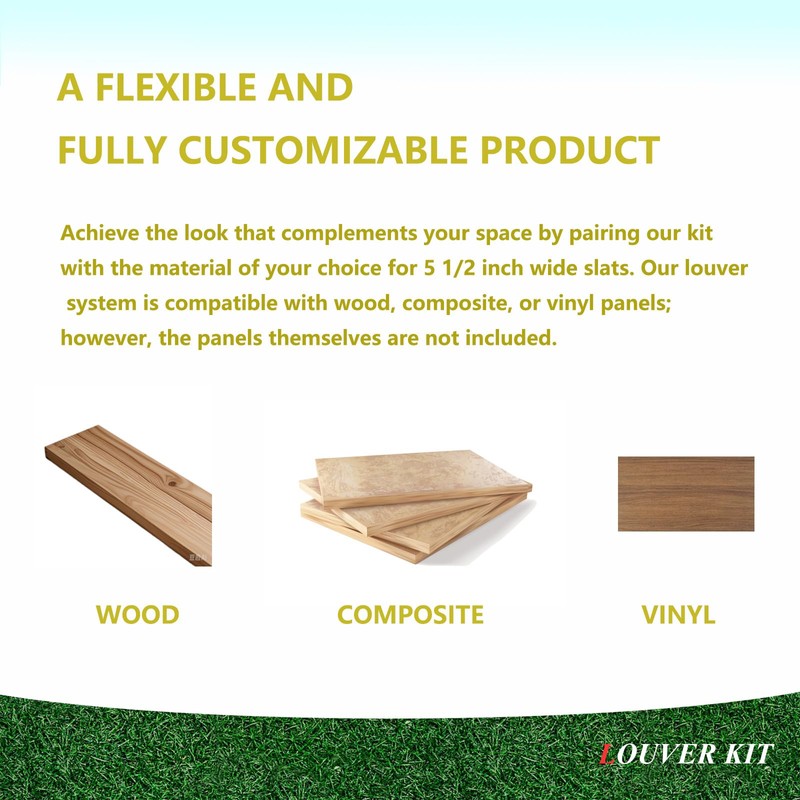 Explranltec Louver Bracket Kit, Deck Sunblind System, Shutters Hardware System